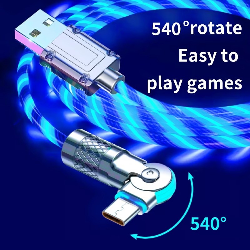 ⚡540° Rotating Streamer Data Cable