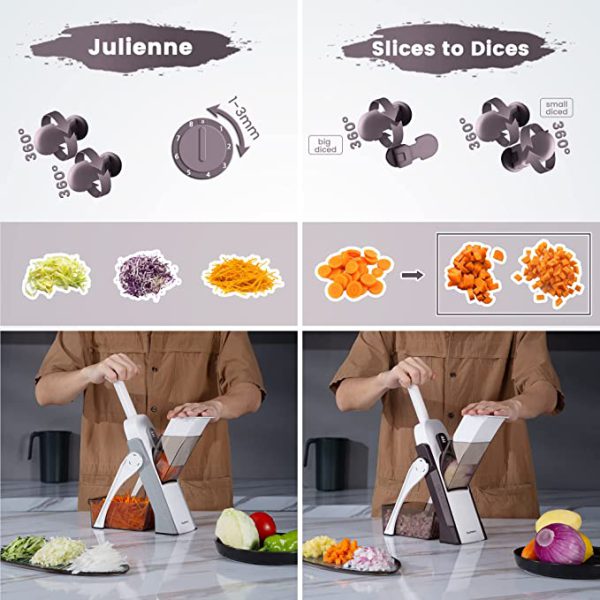 Mandoline Food Slicer Vegetable Cutter, Safe Food Chopper